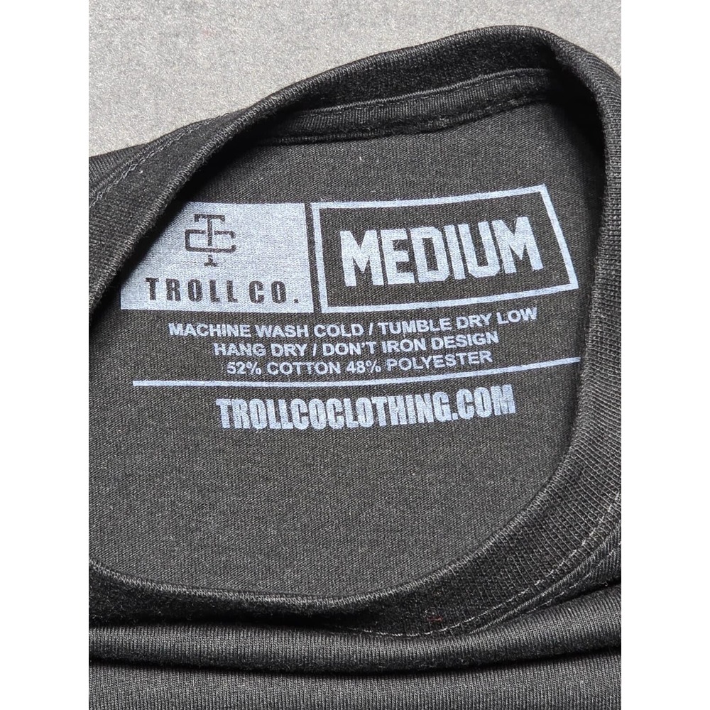 Troll Co. Men's Black Short Sleeve Pullover Shirt Size Medium Workwear - Picture 3 of 7
